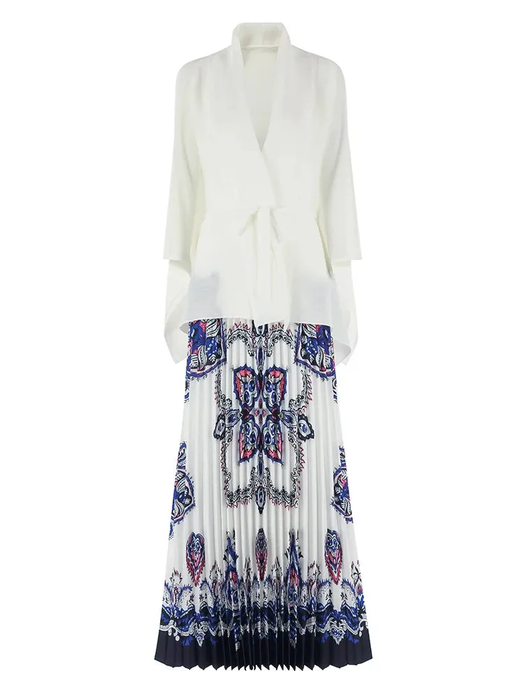 Women's Truly Pleated Maxi Skirt Set