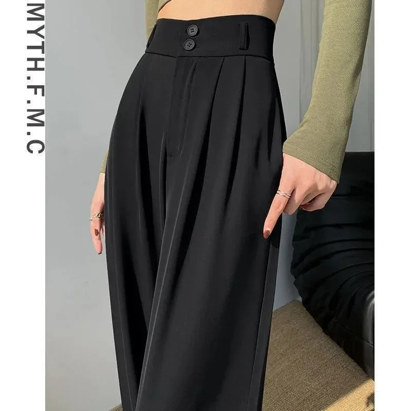Women's Wide Leg Suit Fashion Designer High Waist Pants