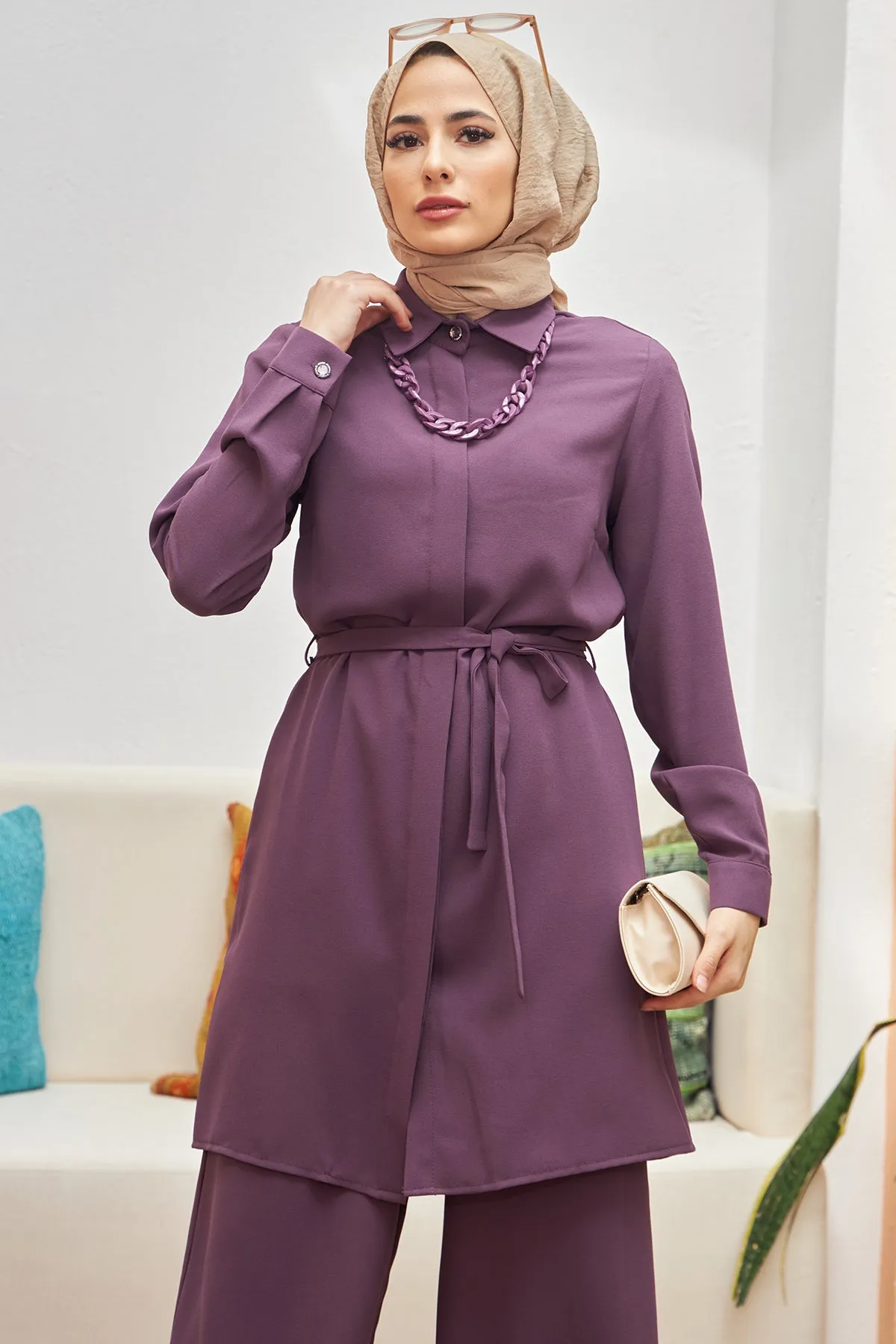 ZRF Women Chain Necklace Set - Lilac - Vila do Conde